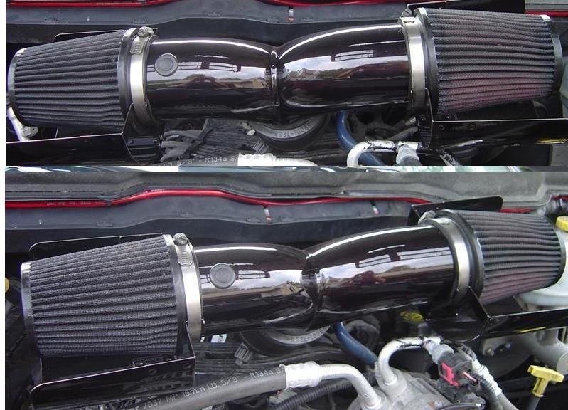 3SP Powdercoated Dual Filter Intake System 02-08 Dodge Ram 3.7L - Click Image to Close